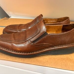 Vintage E.T Wright Men's Size 12 Italian Made Brown Leather Slip-On Shoes